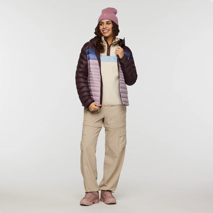 Cotopaxi Womens Fuego Down Hooded Jacket Coffee and Quartz 7