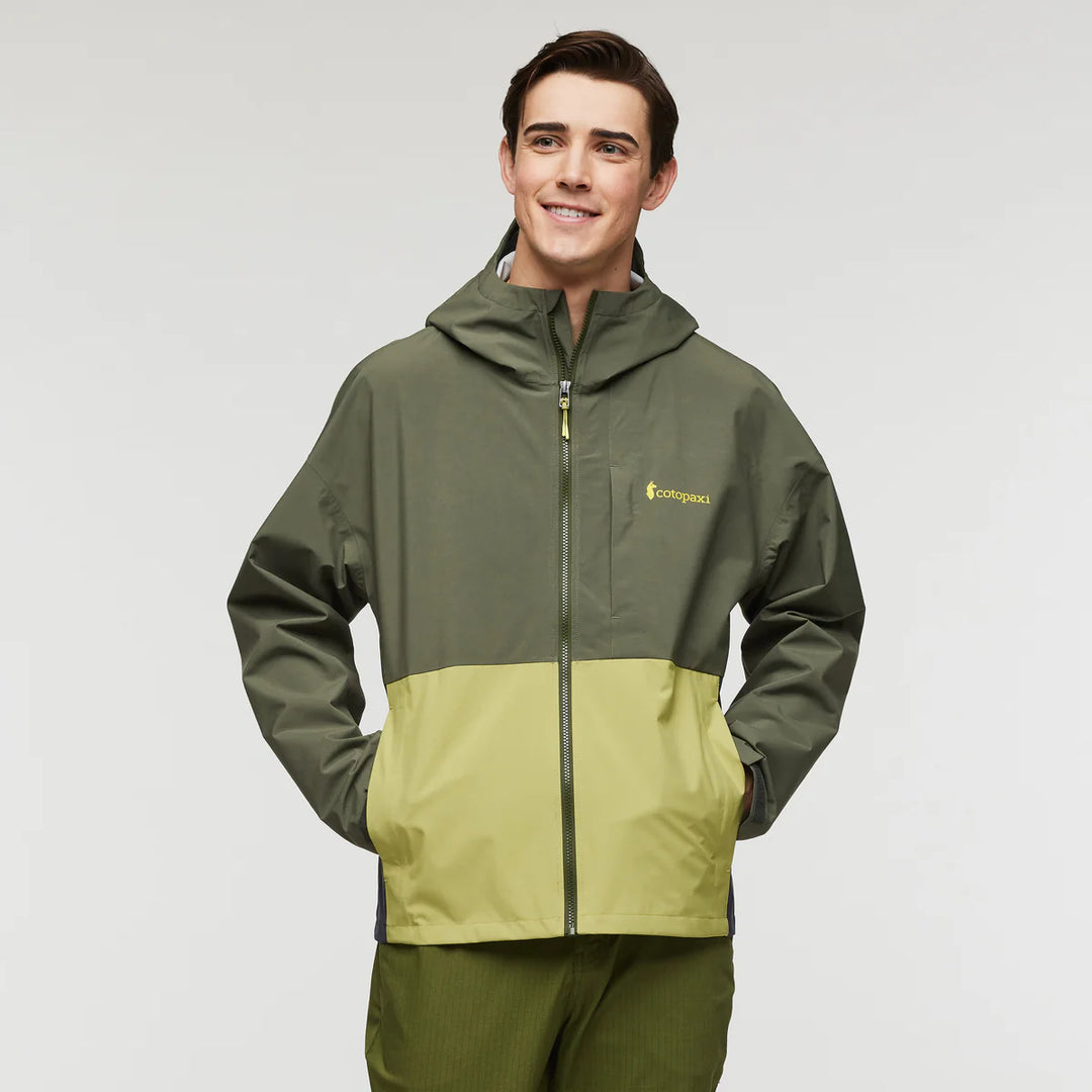 Cotopaxi Mens Cielo Rain Jacket - Fatigue and Lemongrass - Main View