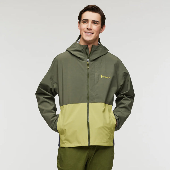 Cotopaxi Mens Cielo Rain Jacket - Fatigue and Lemongrass - Main View
