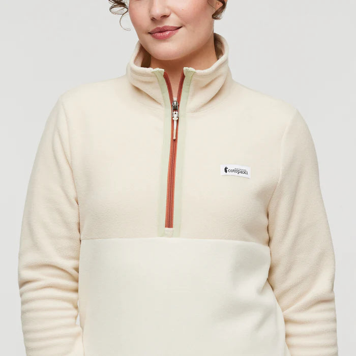 Cotopaxi Womens Amado Fleece Pullover Bone/Cream close up