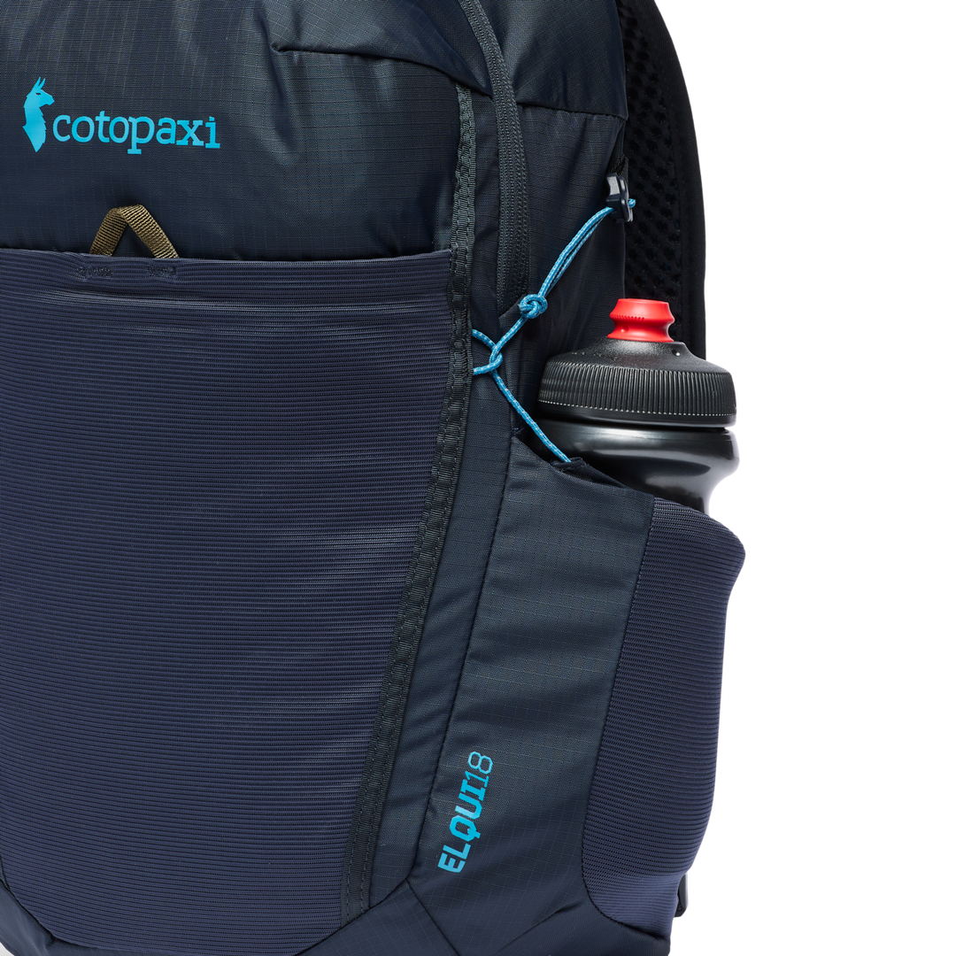 Cotopaxi Elqui 18L Backpack in Carbon and Kale colorways shown from multiple angles - View 4
