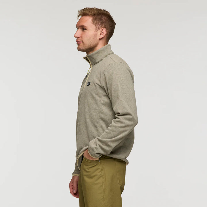 Cotopaxi Mens Envo Fleece Quarter-Zip Pullover Heather Pebble side view
