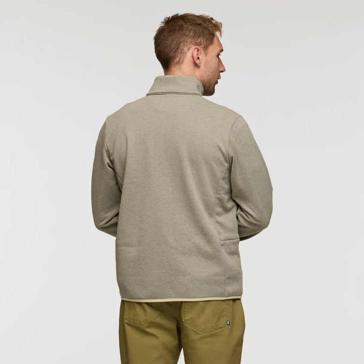Cotopaxi Mens Envo Fleece Quarter-Zip Pullover Heather Pebble back view