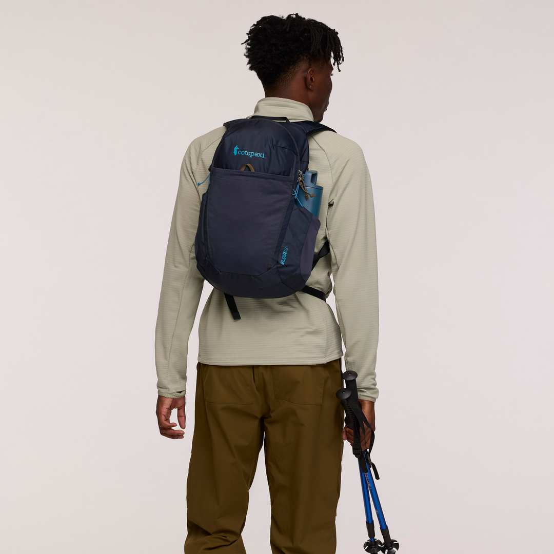 Cotopaxi Elqui 18L Backpack in Carbon and Kale colorways shown from multiple angles - View 5