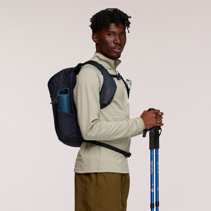 Cotopaxi Elqui 18L Backpack in Carbon and Kale colorways shown from multiple angles - View 7