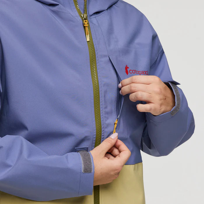 Cotopaxi Womens Cielo Rain Jacket Blue Smoke And Grain 6