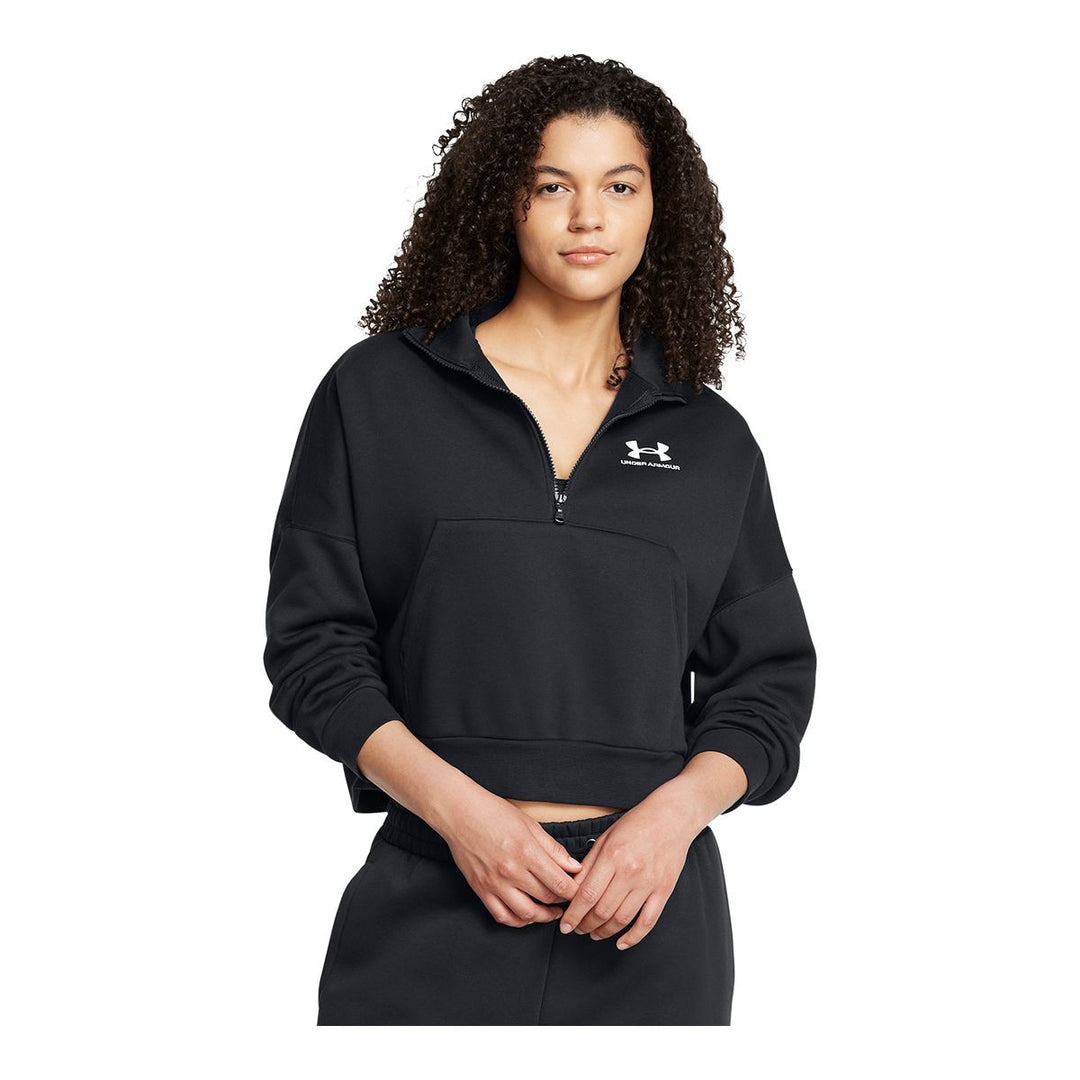 Under Armour Women's Icon Fleece Oversized Half Zip Hoodie 1