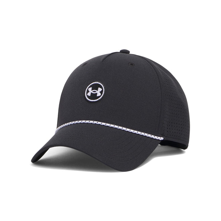 Under Armour UA Drive Mid Rope hat - Black White, front