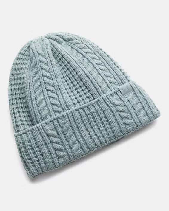 Ua Women's Halftime Cable Knit Beanie Serpentine / Jasper Blue 