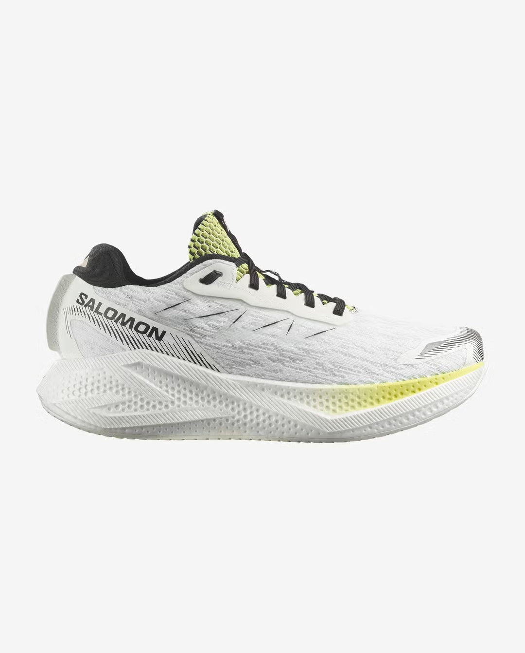 Salomon Men's Aero Glide 4 Running Shoe - White/Sunny Lime/Black