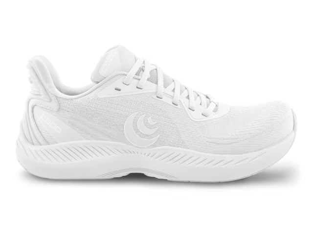 Topo Athletic Fli-Lyte 6 women’s running shoe White | White side view lightweight trainer