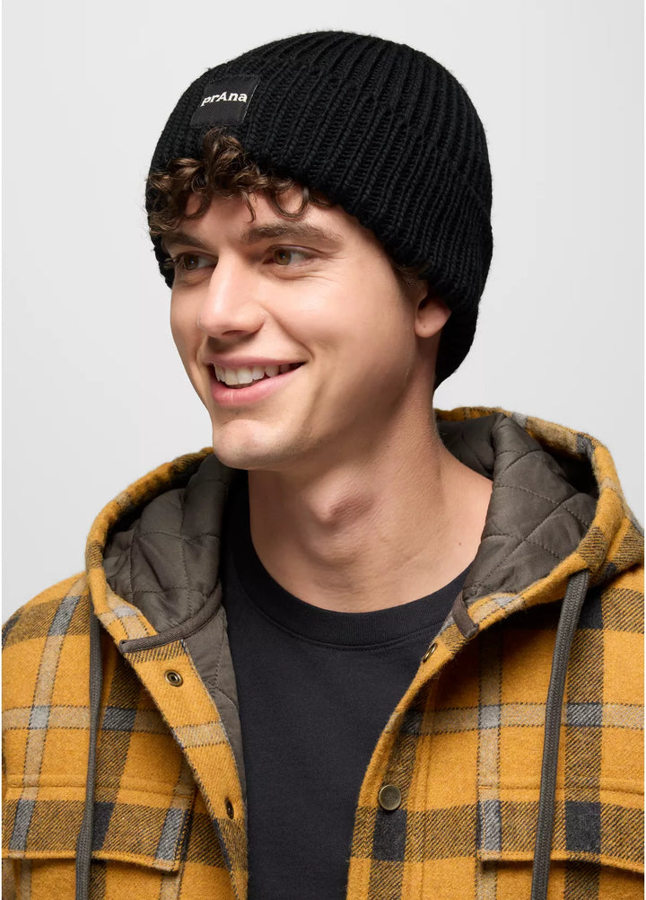 PrAna Logo Beanie Black 1