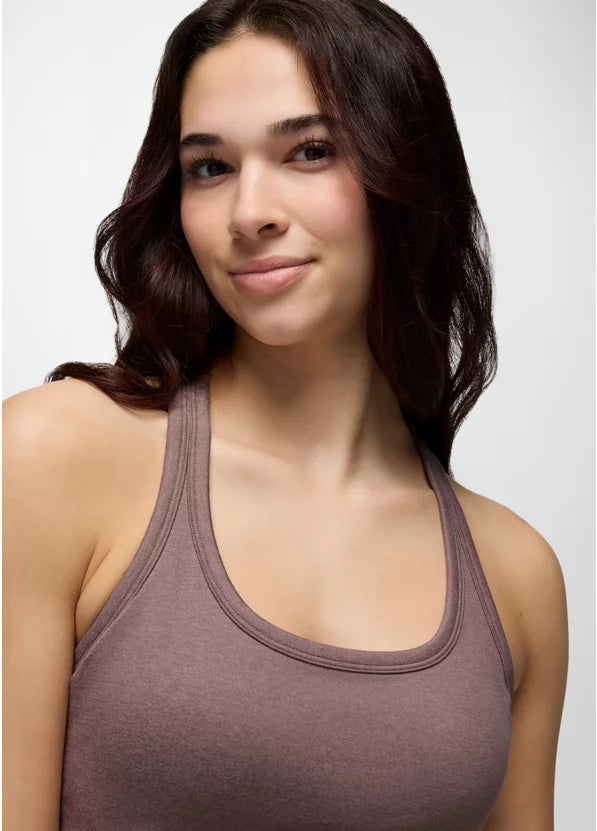 PrAna Women’s Heavana Racerback Tank Carob Heather 1
