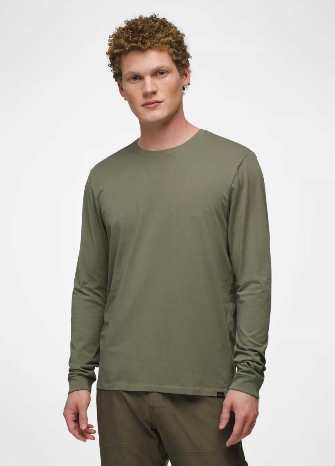 PrAna Men’s Everyday Long Sleeve Tee Green Rye Green pic 1 - The Shoe Collective