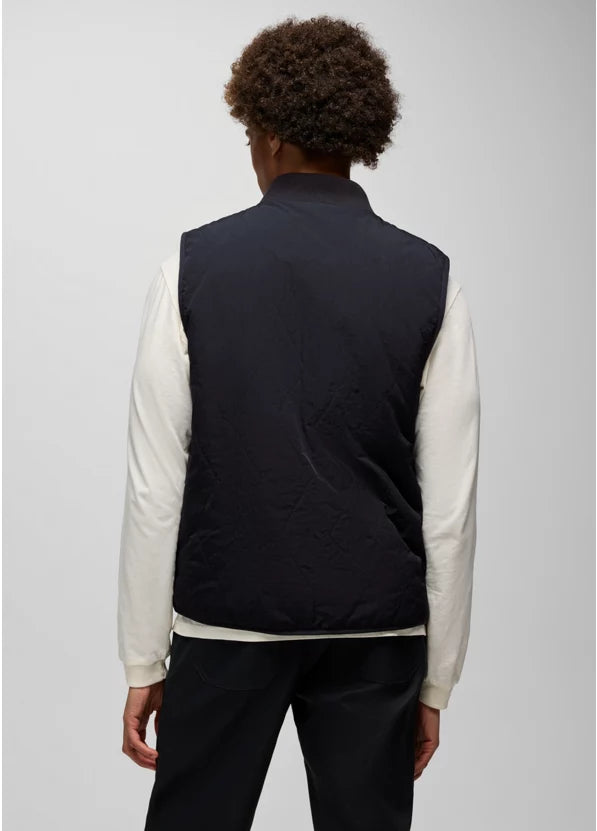 Prana Men's Encinitas Reversible Vest in Black - backt View