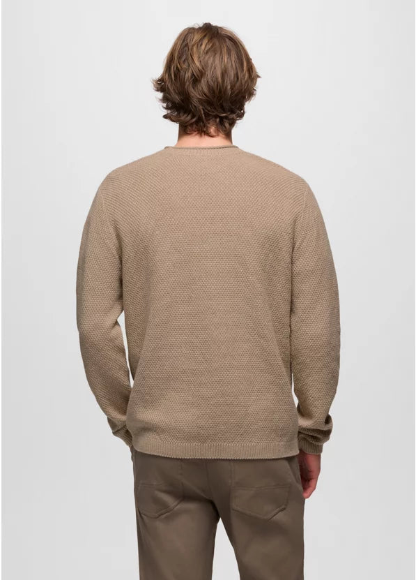 Prana Men's Forest Hill Sweater Oatmeal back view