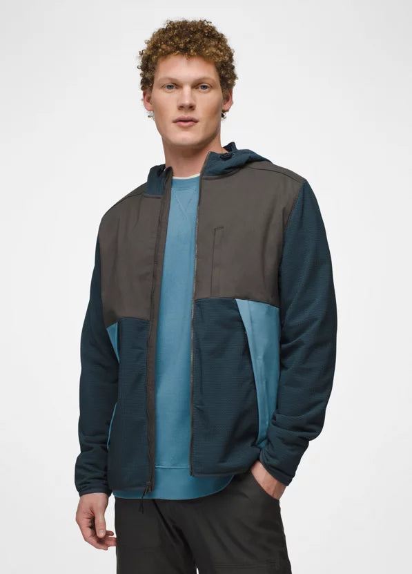 Prana Men's Gridlocked Fleece Overlay Full Zip