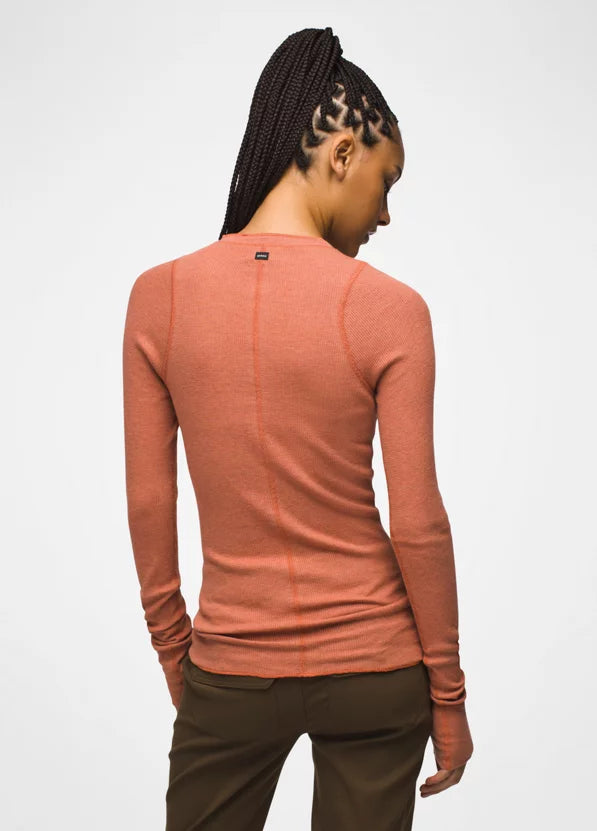 Prana Women's Touchstone Henley Top Terracotta 2