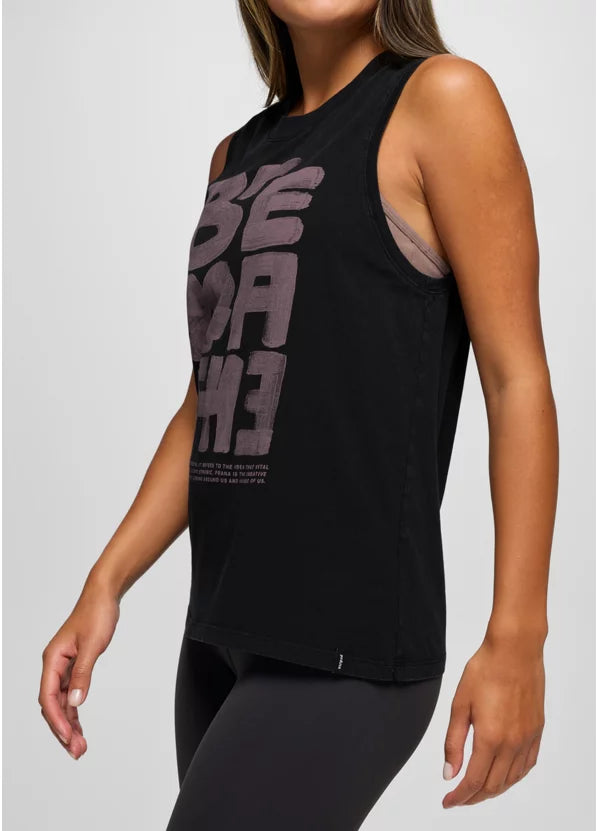 PrAna Women’s Everyday Graphic Tank Black Carob 1