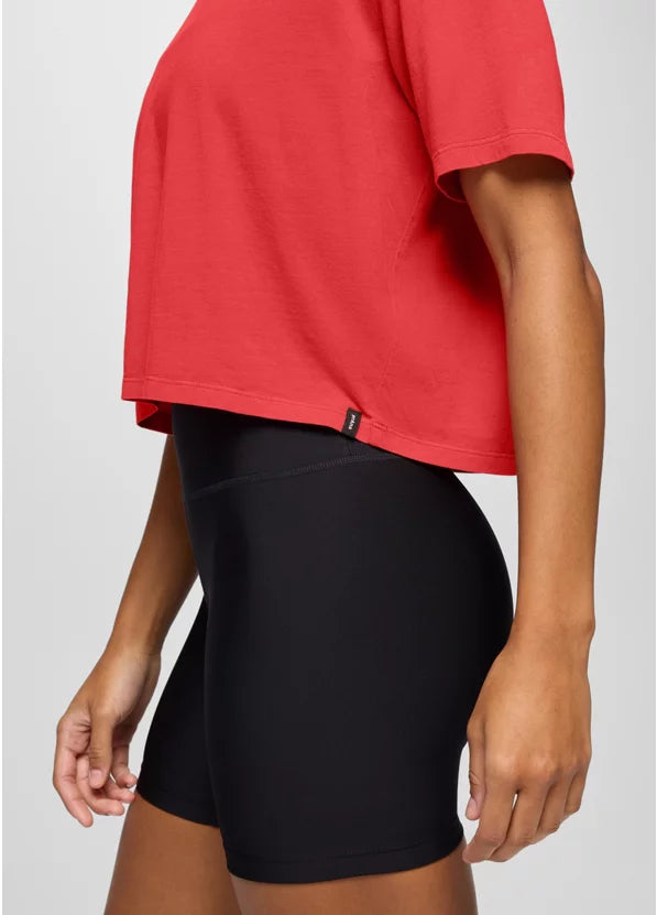 PrAna Women’s Everyday Crop Tee Rose Fire 2