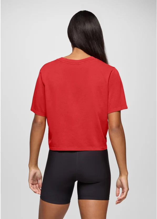 PrAna Women’s Everyday Crop Tee Rose Fire 3