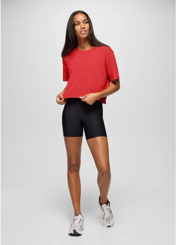 PrAna Women’s Everyday Crop Tee Rose Fire 5