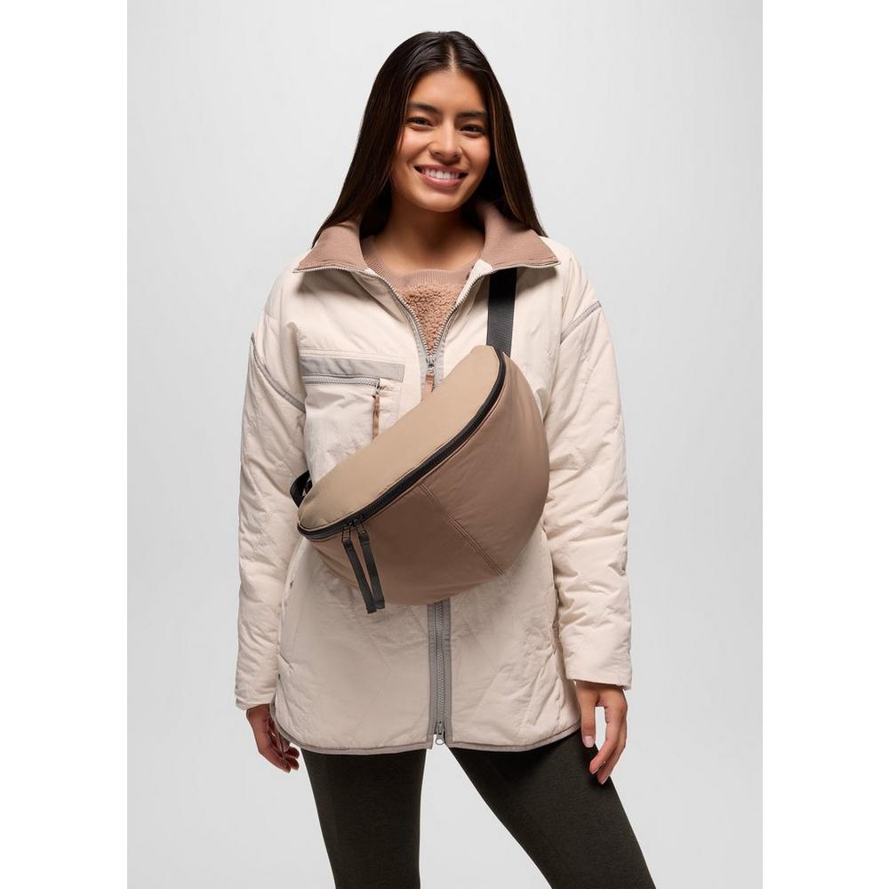 prAna On The Go Bag in Shroom - crossbody view