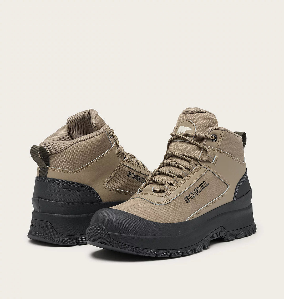 Sorel Men's Outing Nw Mid Waterproof Sneaker Khaki II, Jet 1