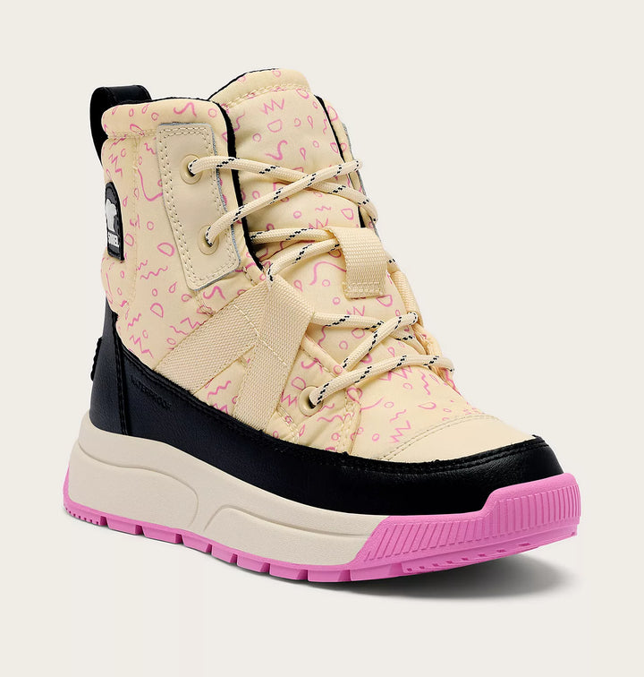 Sorel Youth Whitney III Mid Winter Boot Honey White, Black 3