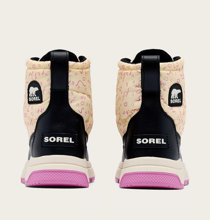 Sorel Youth Whitney III Mid Winter Boot Honey White, Black 7