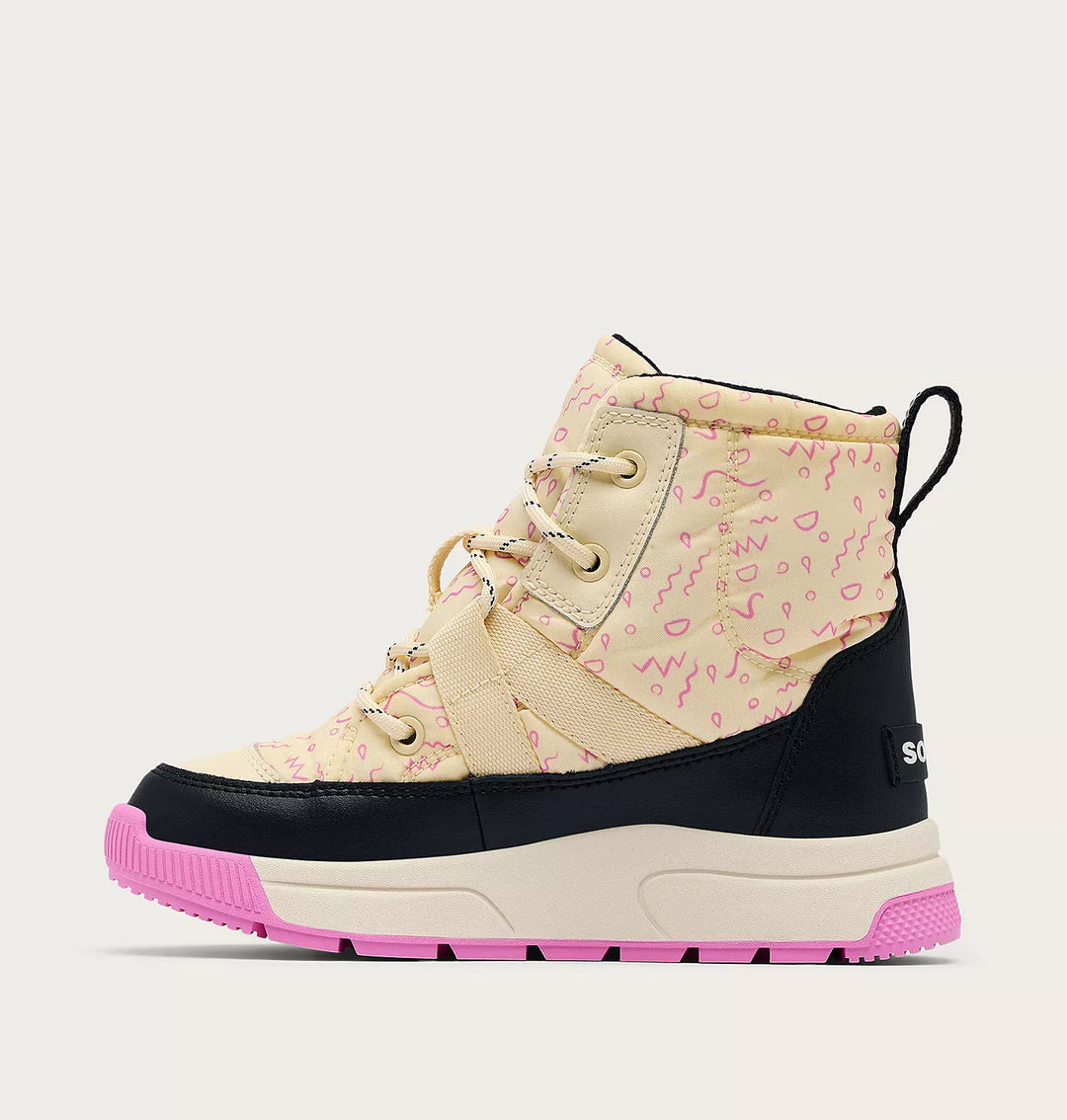Sorel Youth Whitney III Mid Winter Boot Honey White, Black 6
