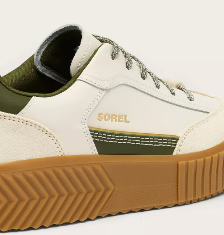 Sorel Women's Ona Ave T-Toe Sneaker - Chalk/Utility Green 8
