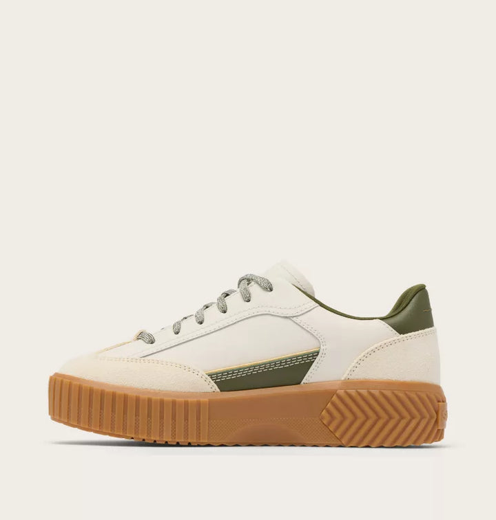 Sorel Women's Ona Ave T-Toe Sneaker - Chalk/Utility Green 3