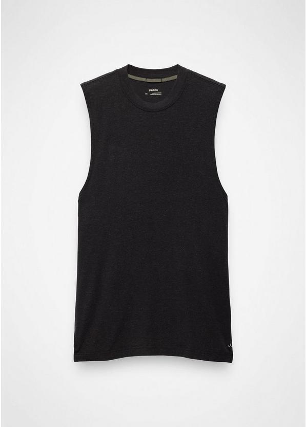 prAna Mens Natural Rhythm Tank in Black - front