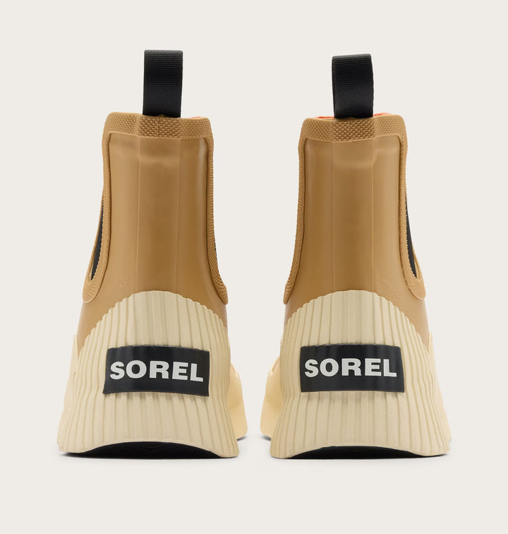 Back view of SOREL Out N About IV Chelsea rain boot in Curry and Honey White