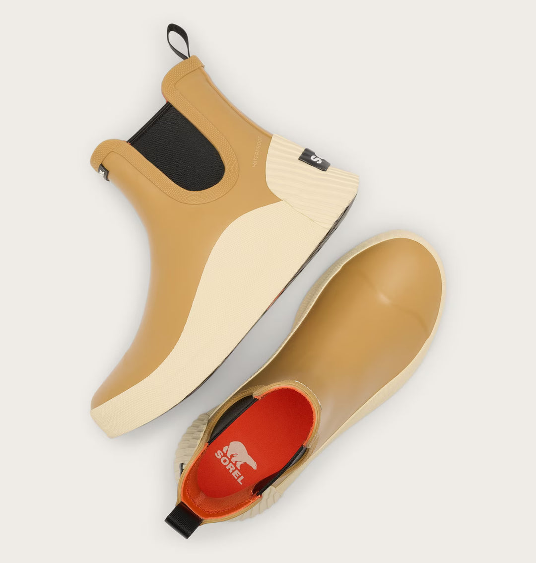 Top view of SOREL Out N About IV Chelsea rain boot with pull-on opening