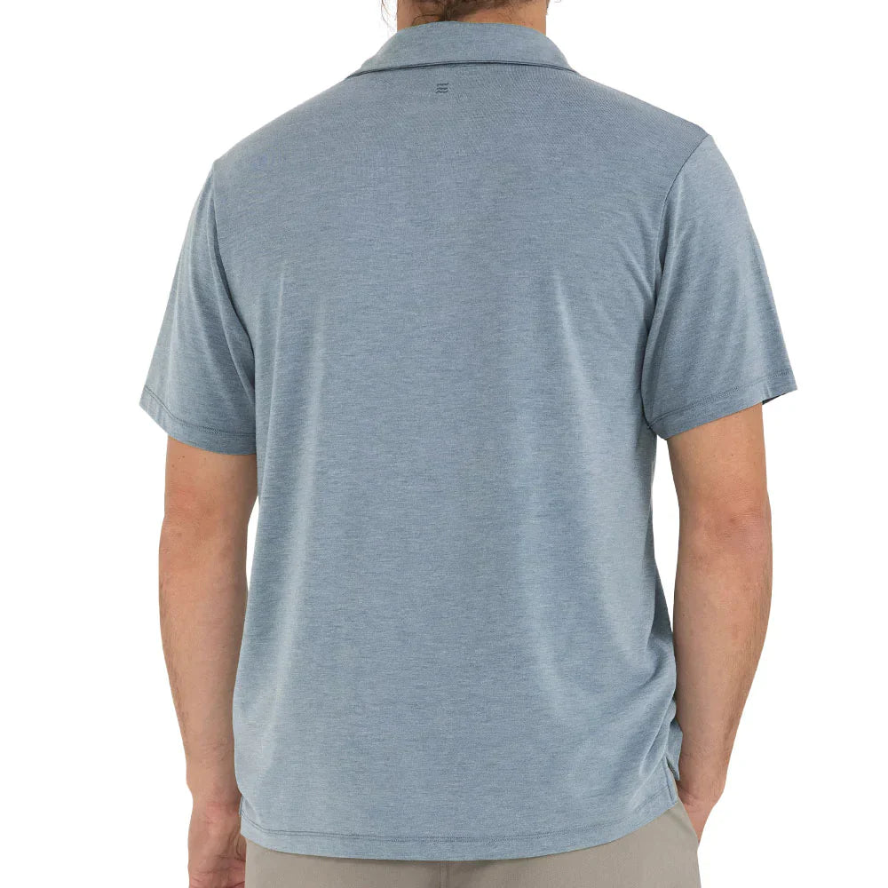 Free Fly Men's Bamboo Flex Polo - Heather Blue Dusk 1