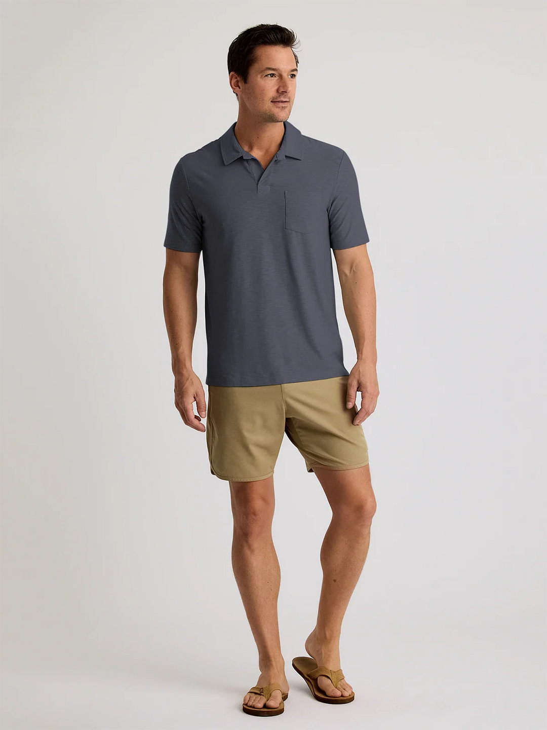 Free Fly Bamboo Slub Polo II Storm Cloud men&