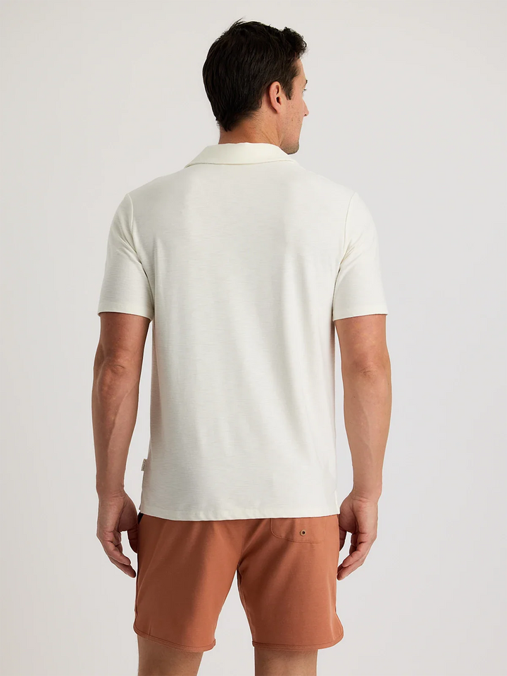 Free Fly Bamboo Slub Polo II Sea Salt lightweight men&