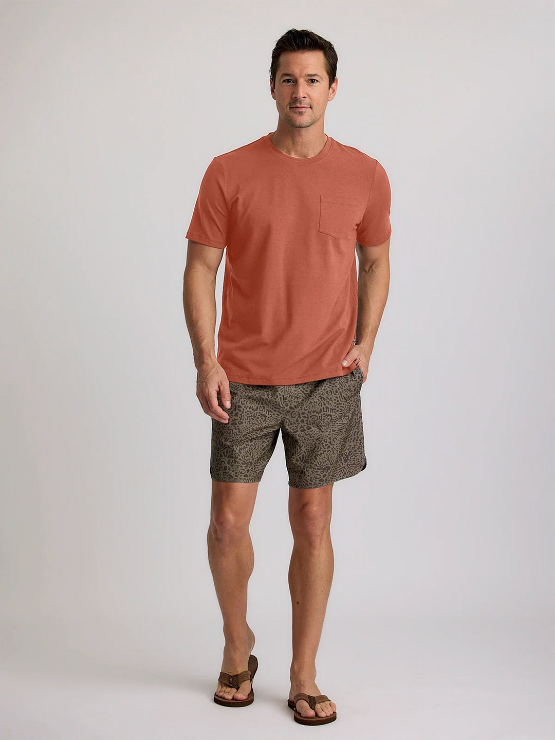 Free Fly Men's Bamboo Current Pocket Tee Redwood 2