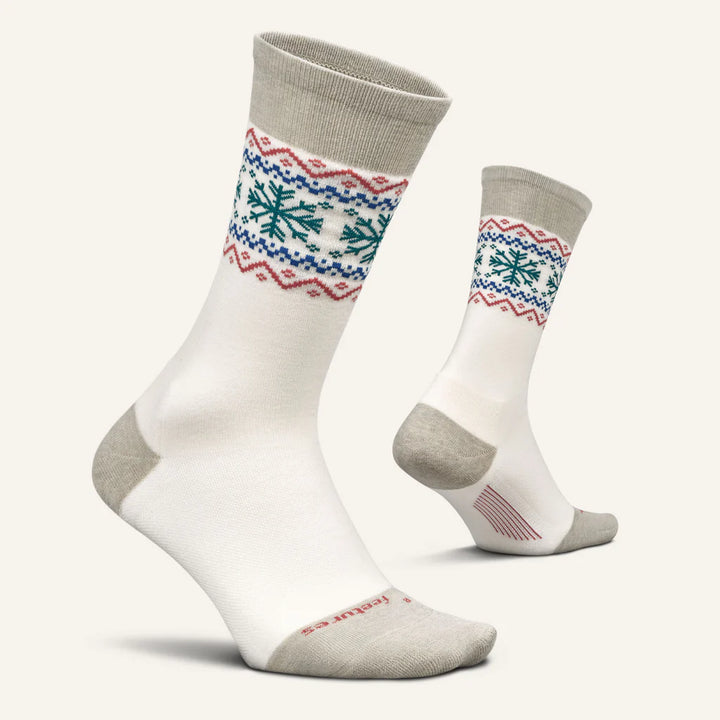 Feetures Everyday Women's Max Cushion Crew Socks - Snow Cream 1
