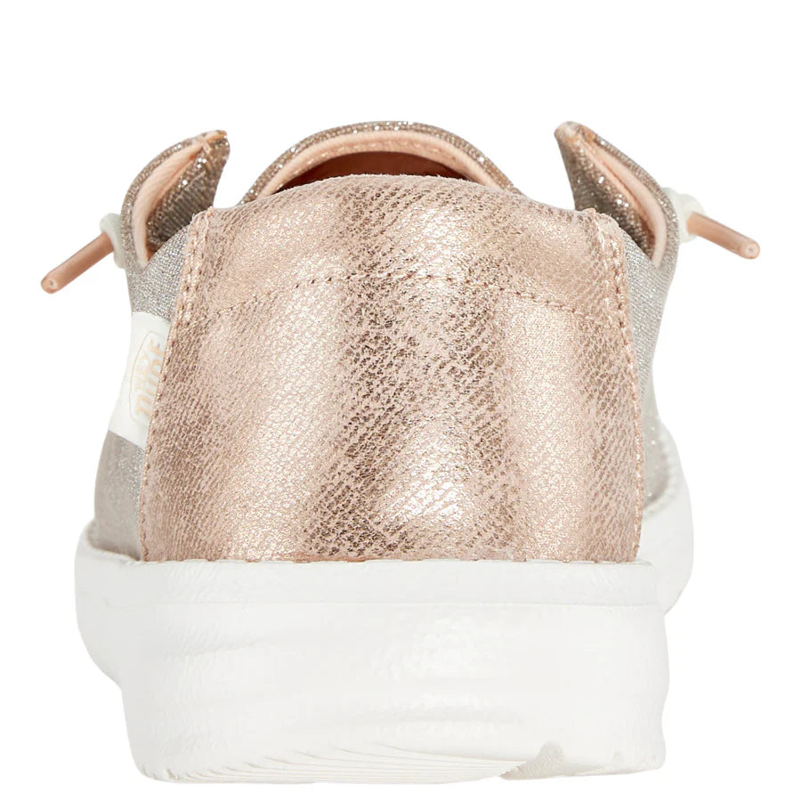 Hey Dude Women’s Wendy Metallic Sparkle Rose Gold 1