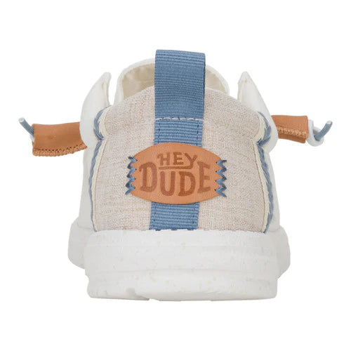 Hey Dude Men’s Wally Craft Linen White/Stone Grey 1