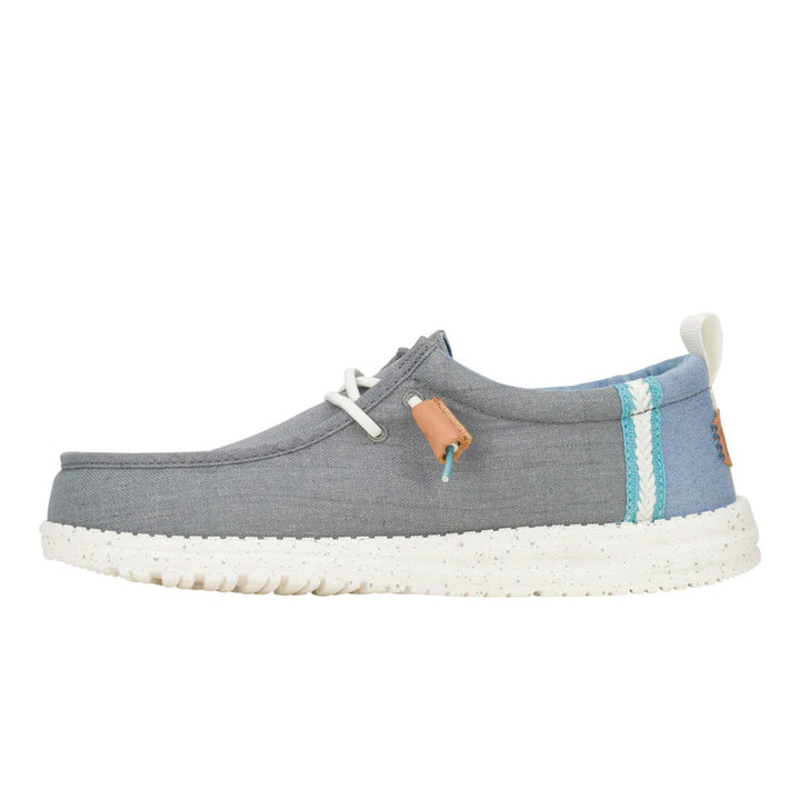 Hey Dude Men’s Wally Craft Linen Monument Grey/Faded Denim 3