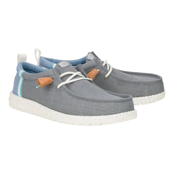 Hey Dude Men’s Wally Craft Linen Monument Grey/Faded Denim 2