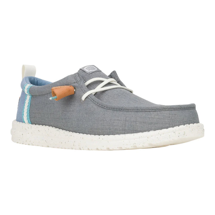 Hey Dude Men’s Wally Craft Linen Monument Grey/Faded Denim 4