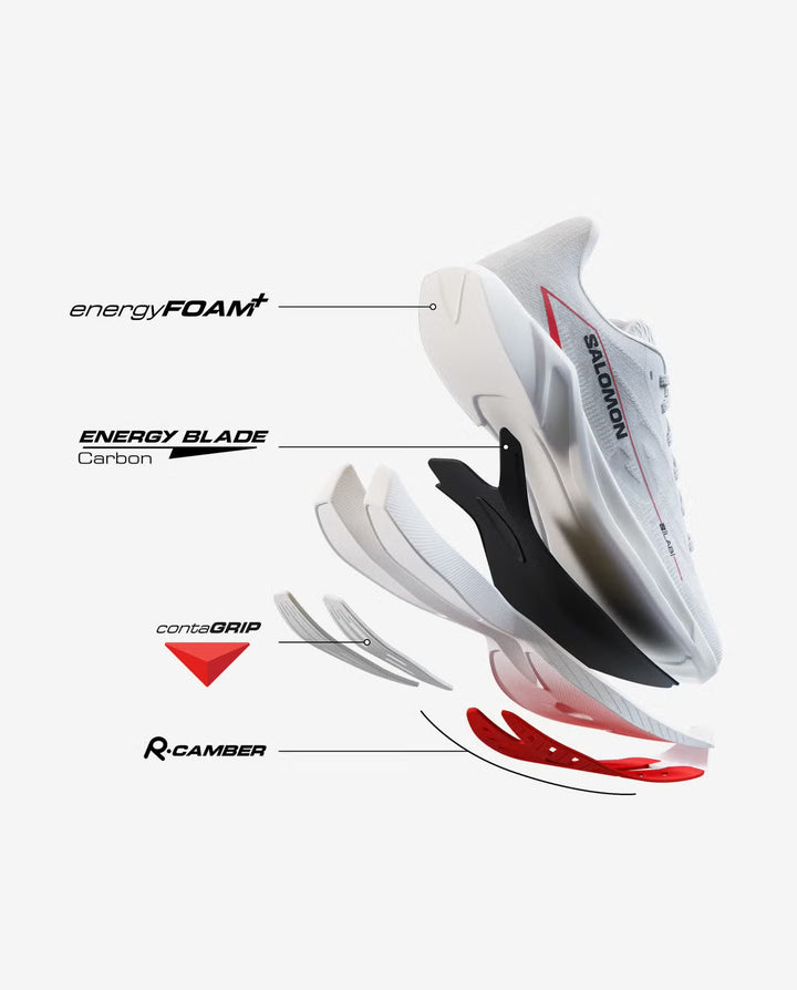 Salomon Men’s S/Lab Spectur Running Shoe - White/Fiery Red/Black 8