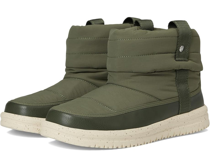 Hey Dude Women's Camden Cuff Nylon Quilt dark olive 6