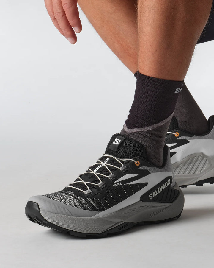Salomon Men’s Genesis Trail Running Shoes - Black/Alloy/Tumeric 2