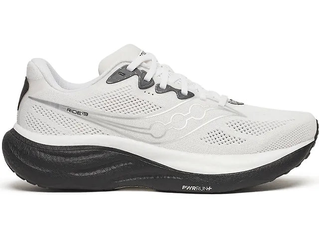 Saucony Ride 19 Men's Running Shoes White/Black